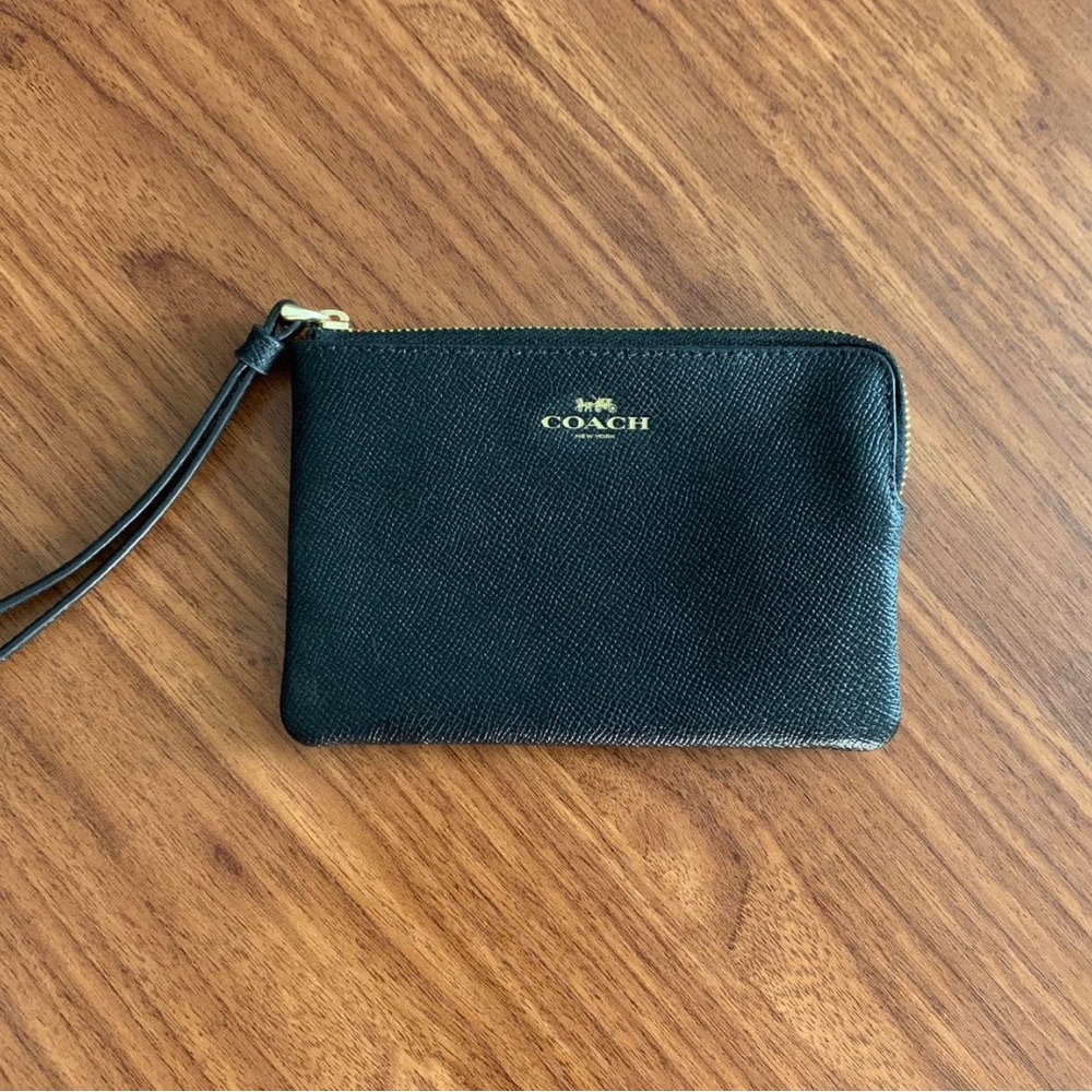 Coach Black Leather Wristlet